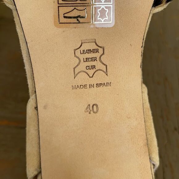 Anthropologie Carmen Salas Cheetah Calf Hair Leather Slingback Pumps 9.5 - Picture 10 of 10